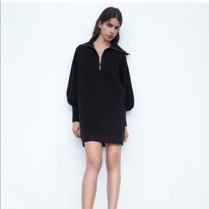 Zara Knit Dress with Zipper  Size S  NWT